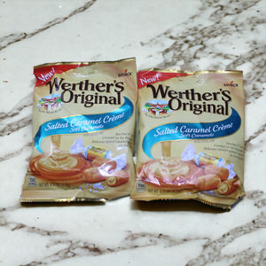 New Werther's Salted Caramel Creme Soft Caramels 4.51oz Bag Chews Candies 2 Bags